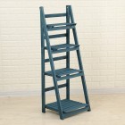 4 Tier Foldable Plant Ladder Shelf-Blue