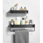 Bathroom Shelf Rack with Towel Rail 30cm