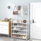 Shoes Rack with Clothes Hanging - White New