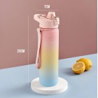 1100ml Outdoor Sports Reminder Time Water Bottle Pink Rainbow