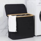 Laundry Hamper with Lid - Black