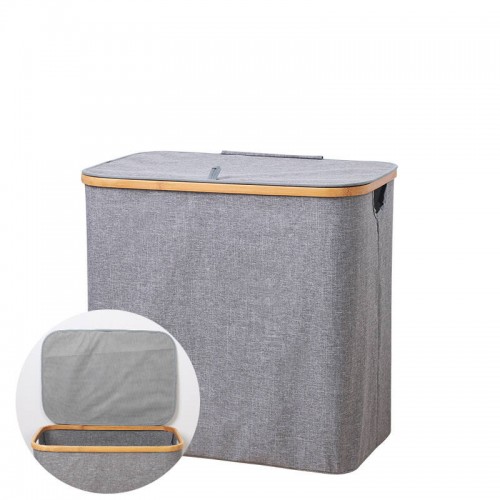 Laundry Basket Hamper with Lid - Grey