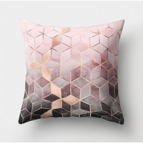 Galaxy Geometric Rhombus Cushion Pink