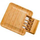 Yael Bamboo Cheese Board with Cheese Knives