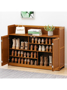 5 Tier Bamboo side-by-side Shoe Cabinet 85x117cm