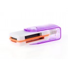 Potable High-speed 4 in 1 Rotating USB 2.0 Memory Card Reader Purple