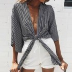 2021 spring summer sexy stripe bandage top