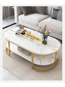 Rona Designer Golden Coffee Table White