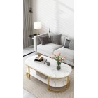 Rona Designer Golden Coffee Table White