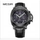 MEGIR Top Brand Luxury Famous Wristwatches Male Clock Leather Watch Business BLK