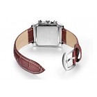 MEGIR Rectangle Auto Date Chronograph Leather Men Quartz Wrist Watches BROWN