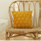 3D Rhombus Plush Cushion Bright Yellow